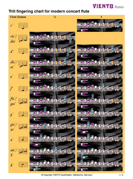 Fingering charts for flute